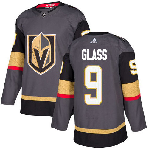 Men Adidas Golden Knights #9 Cody Glass Grey Home Authentic Stitched NHL Jersey